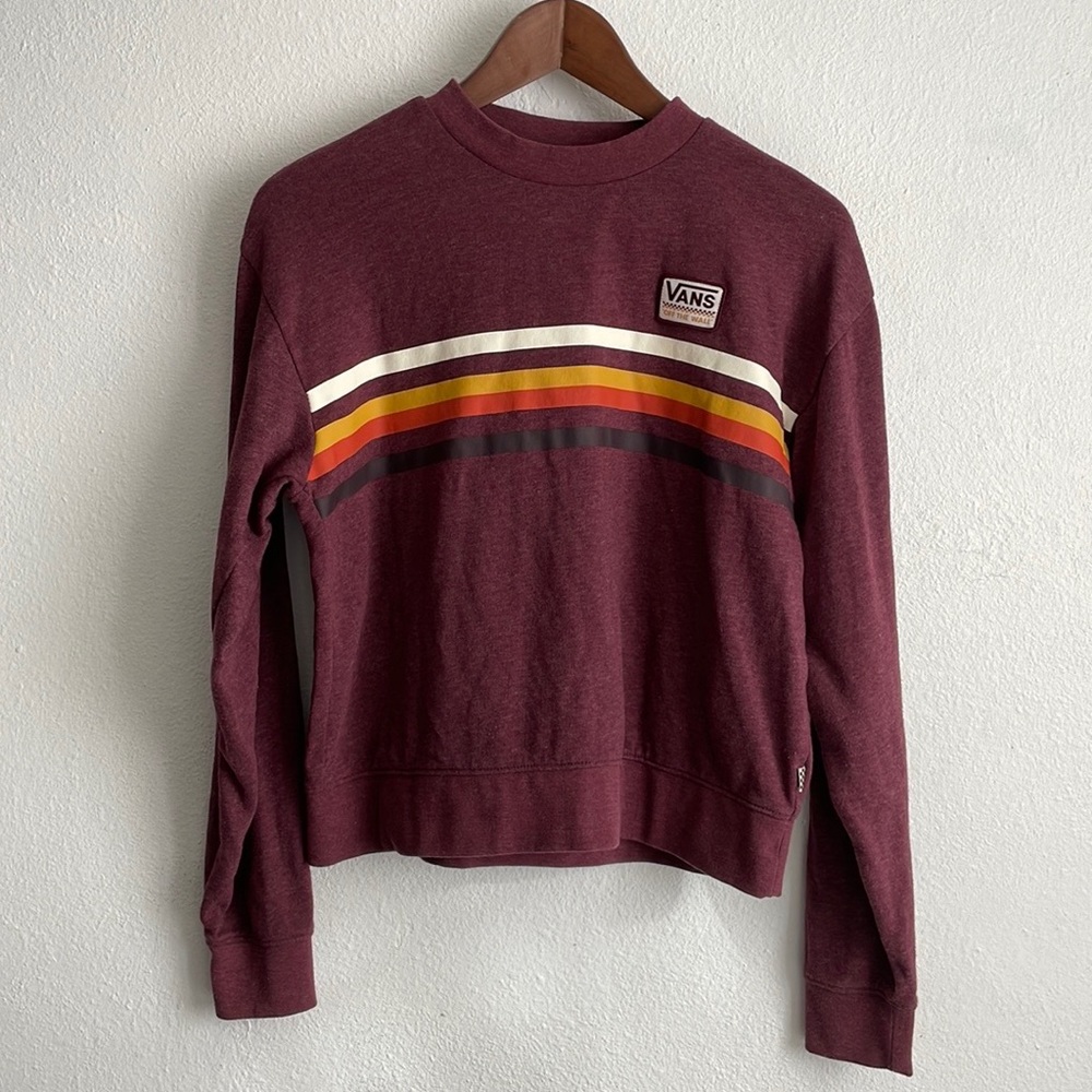 Vans Women's Burgundy Striped Top